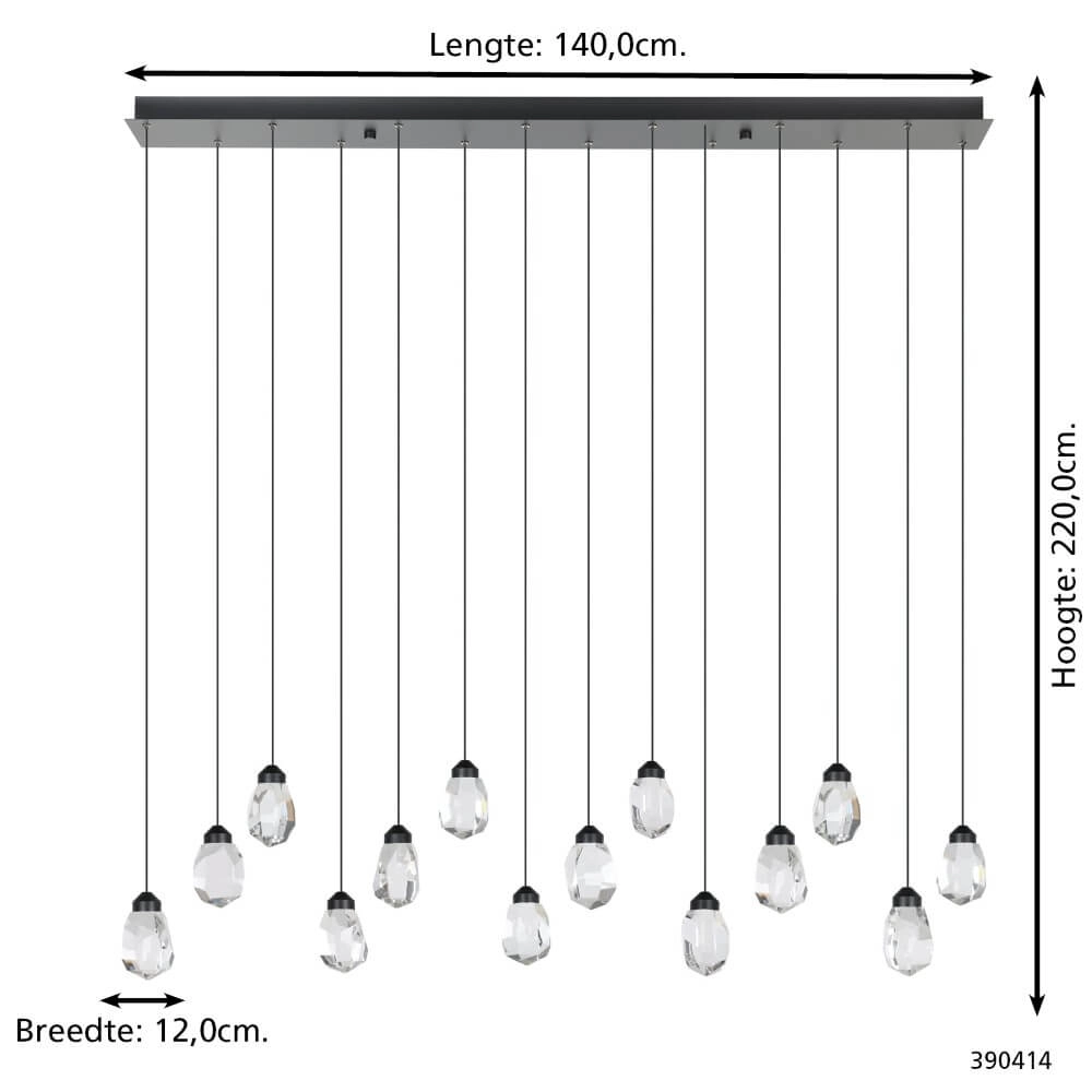 14-light hanging lamp Sindicat black Stars of Light 9008606307128