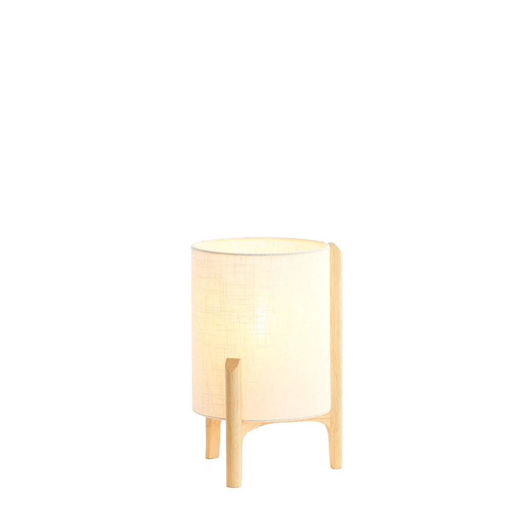 Table lamp Litto Ø 22cm - wood look with natural linen Light & Living 8717807792688