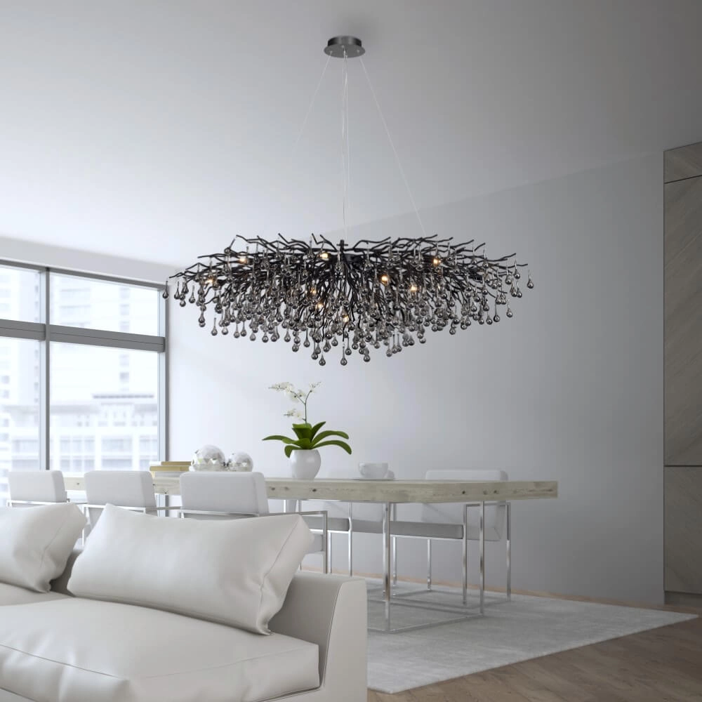 Large chandelier Icicle black Paul Neuhaus 4012248377543