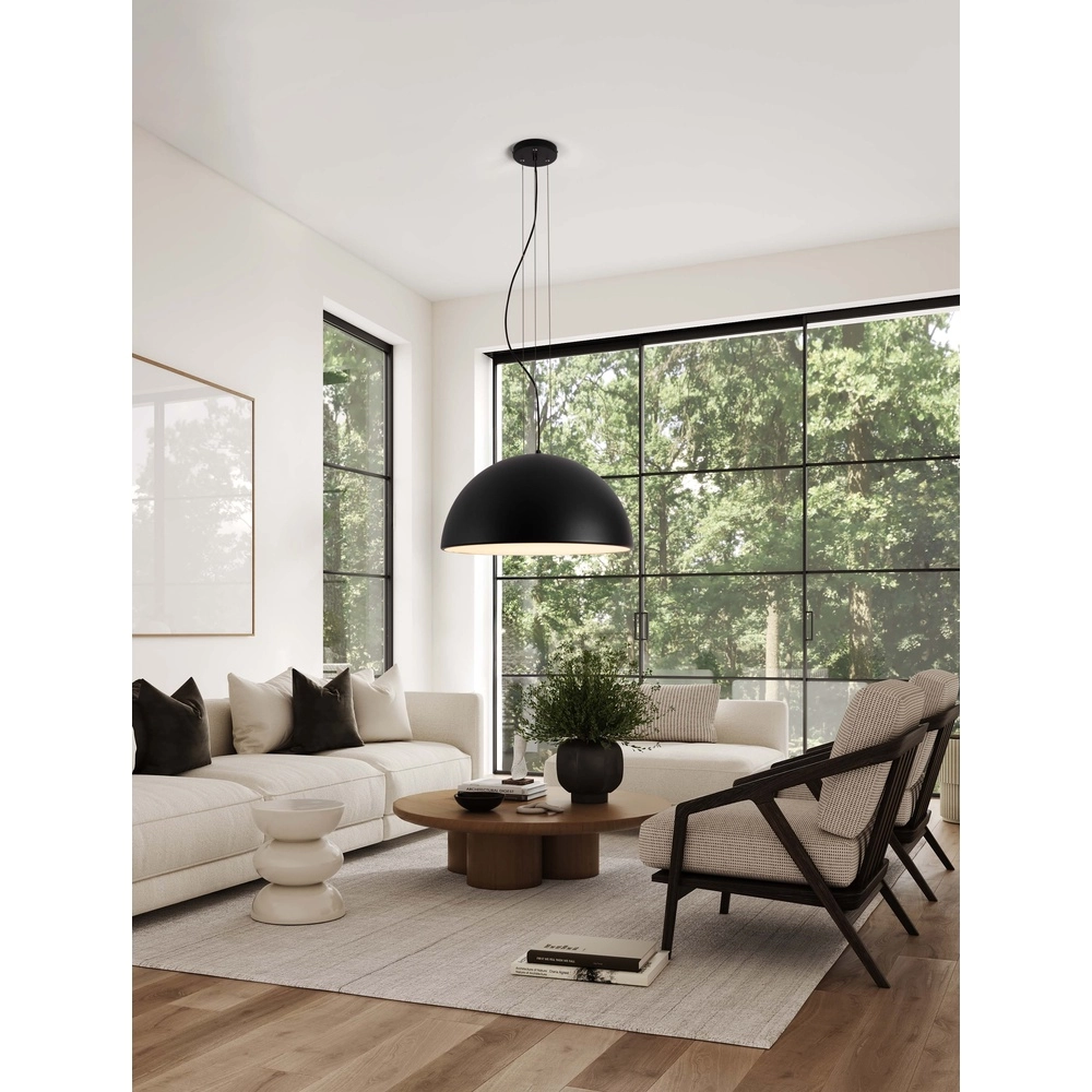 Sleek pendant lamp Tholos black Ø 60cm Lyora 5212017457899