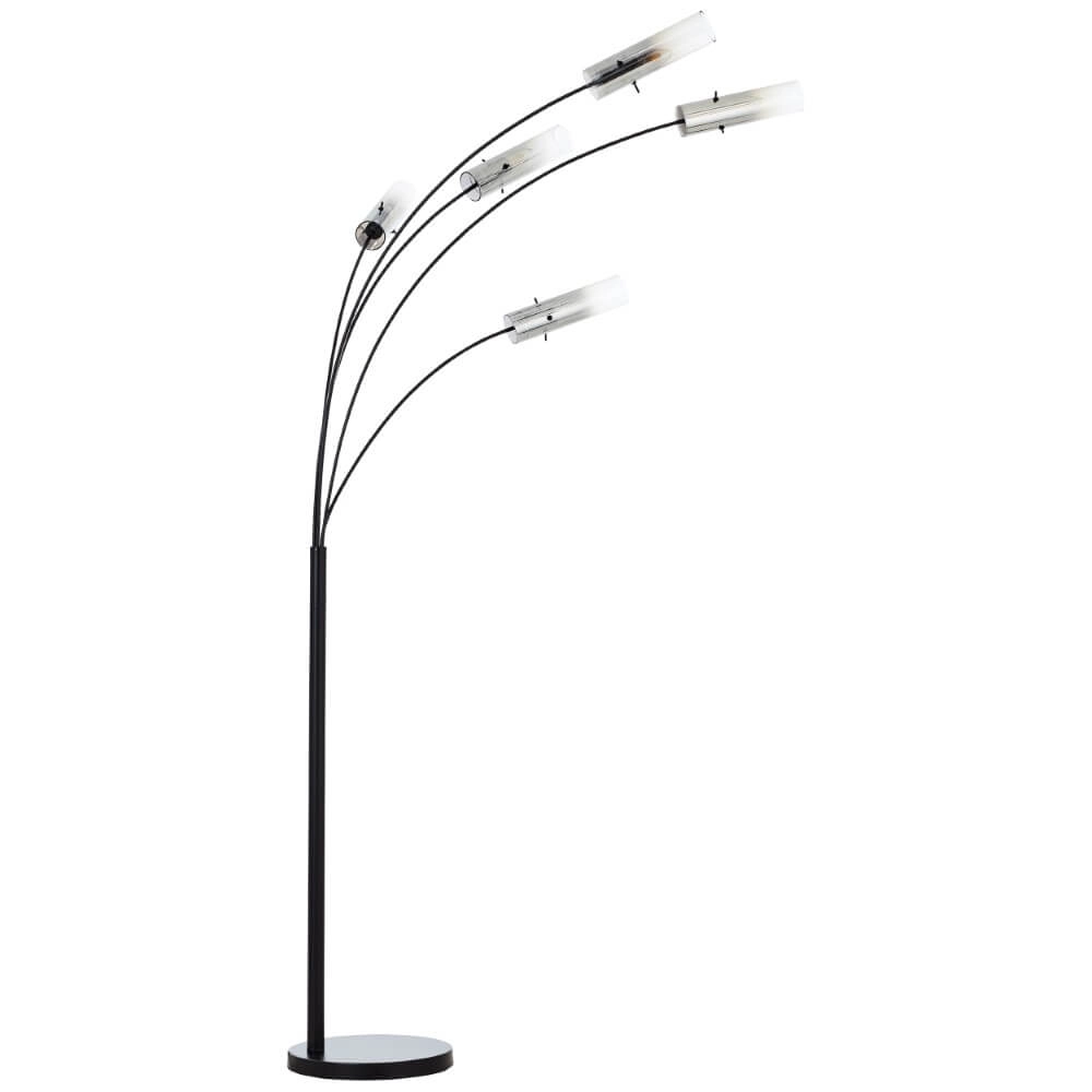 Floor lamp Glasini black with smoke glass