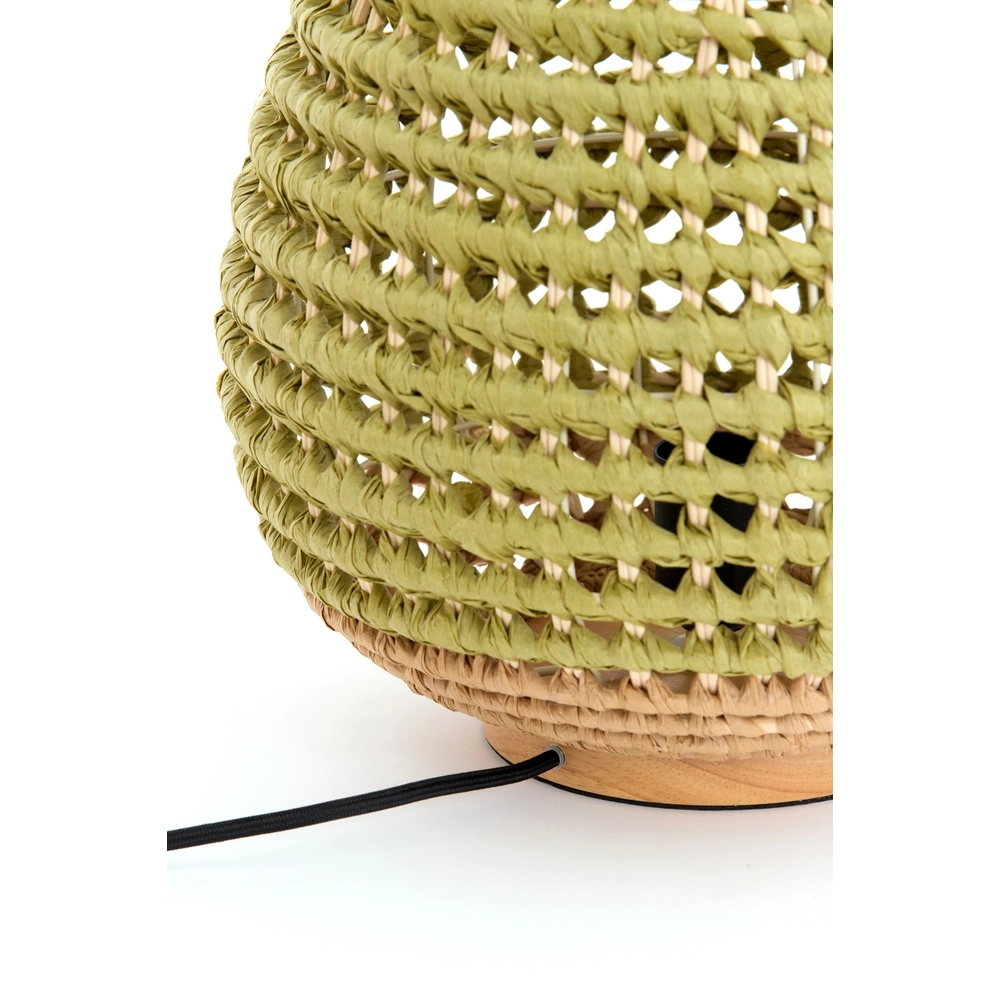Rattan table lamp Kalipa Ø 32cm - green rattan Light & Living 8717807760502