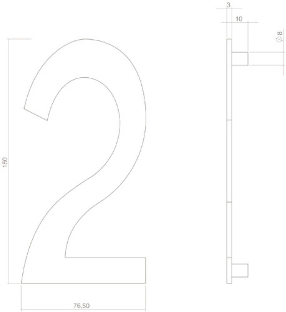 House number 2 Numbra black Intersteel 8714186400715