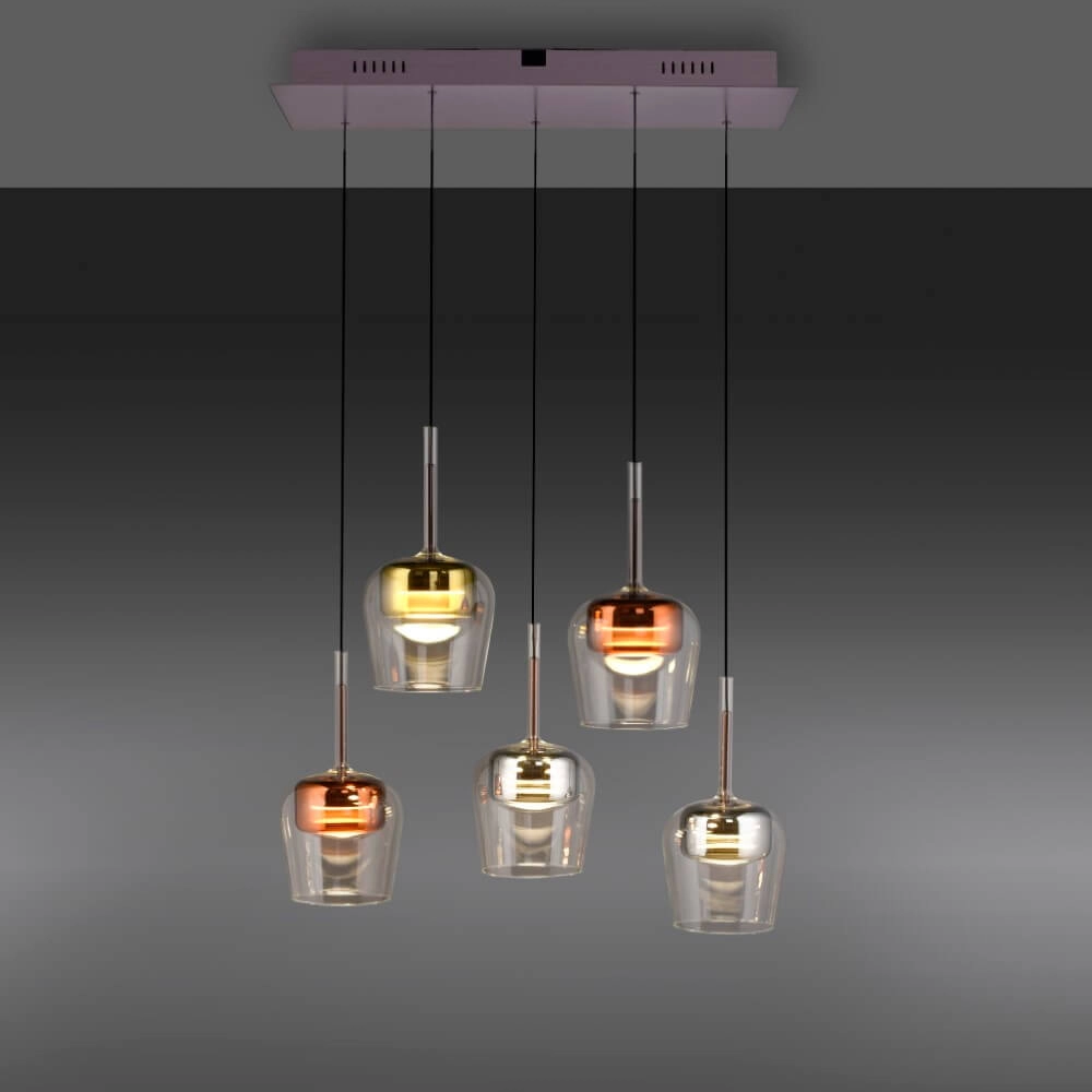 5-light pendant lamp Q-Kon Multiple colors Paul Neuhaus 4012248383889