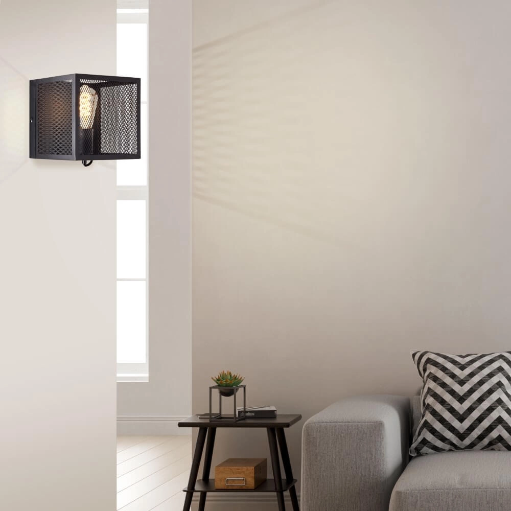 Square wall lamp Maze black Brilliant 4004353409493