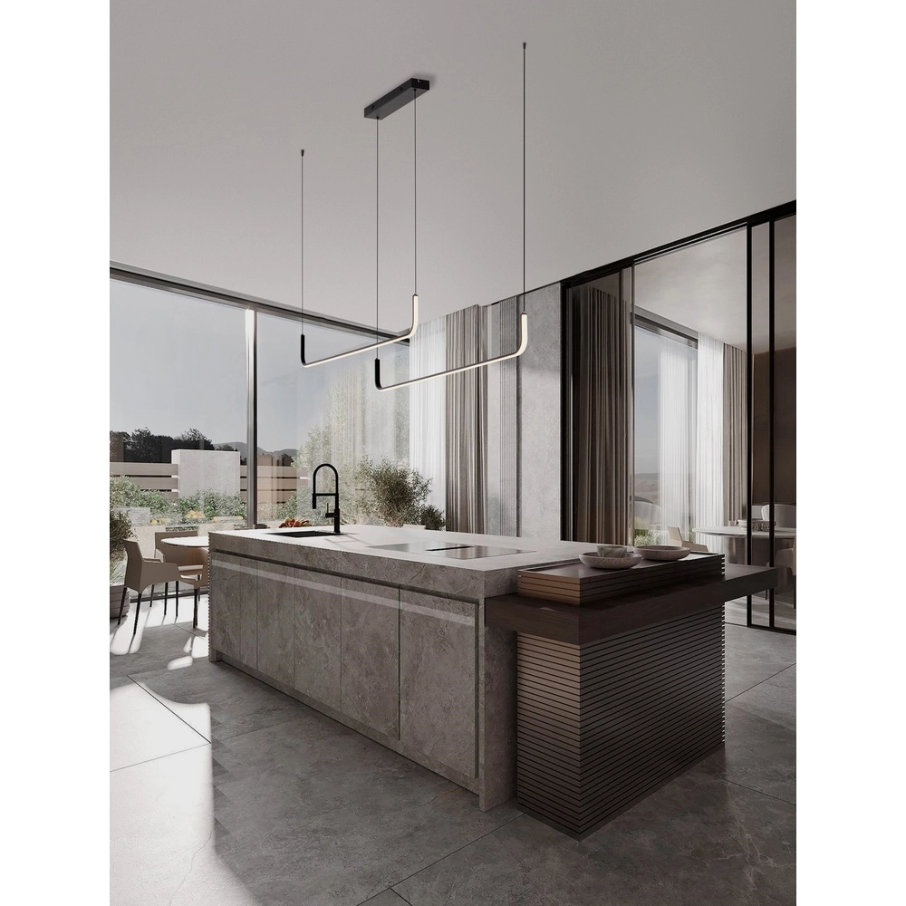 Sleek pendant lamp Strita Black Double Lyora 5212017455680