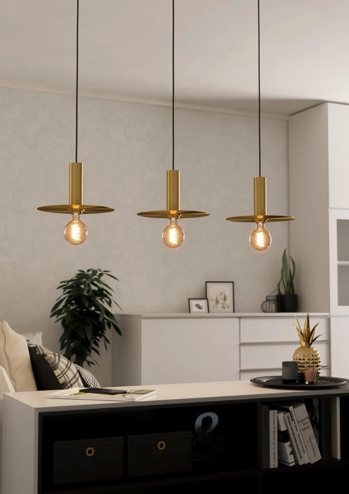 Golden 3-light pendant lamp Escandell Eglo 9008606273881