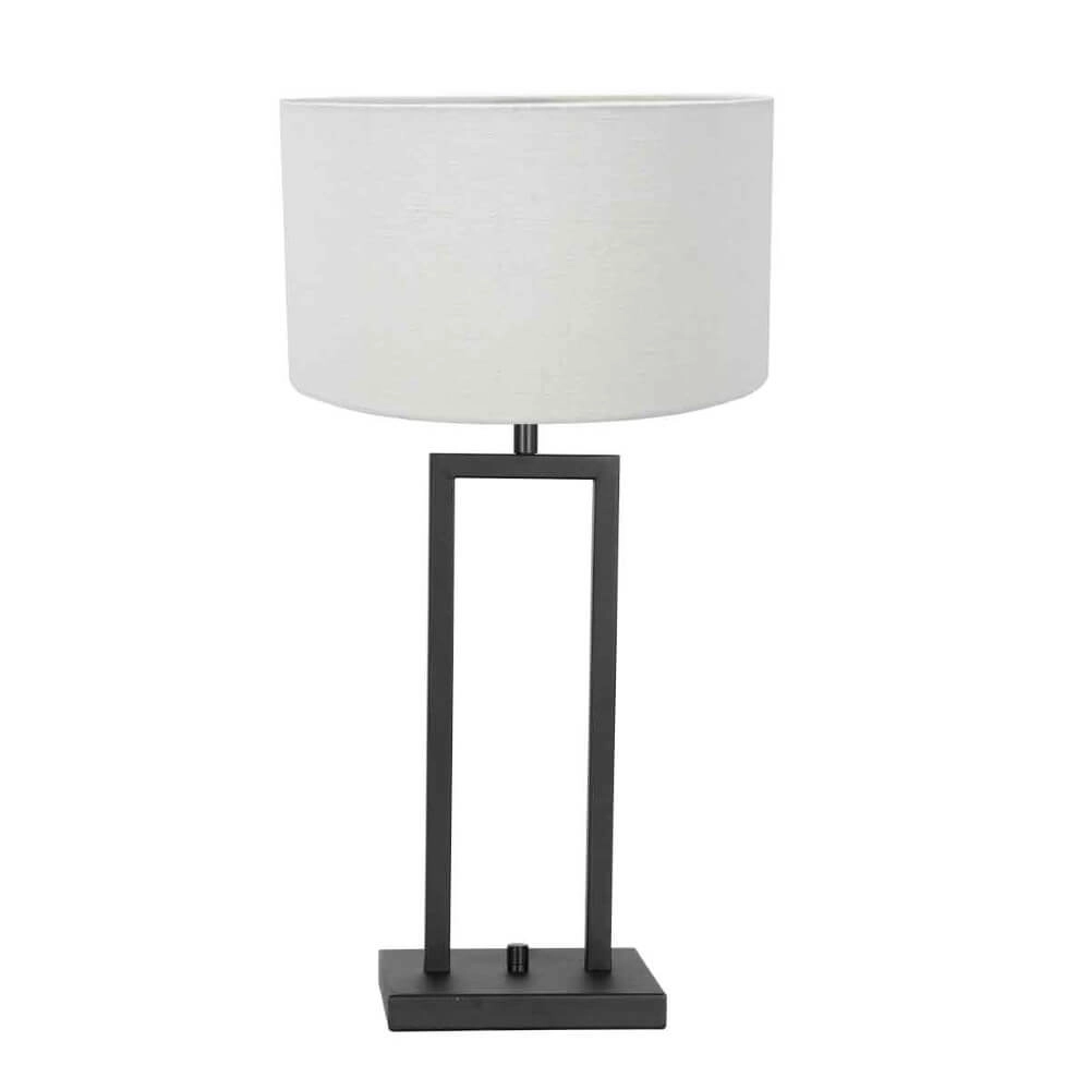 Black table lamp Stanger with white hood