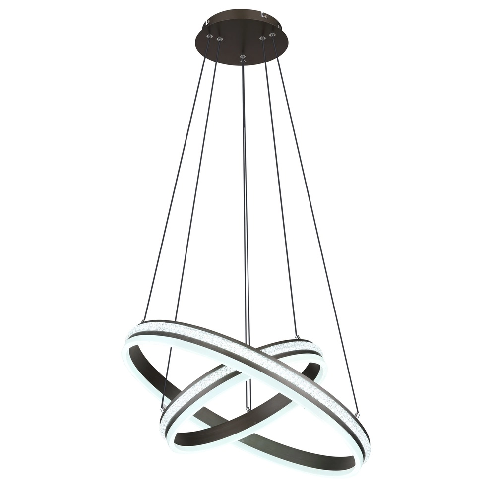 Design pendant lamp Grouni 2 rings titanium brushed Globo 9007371454990