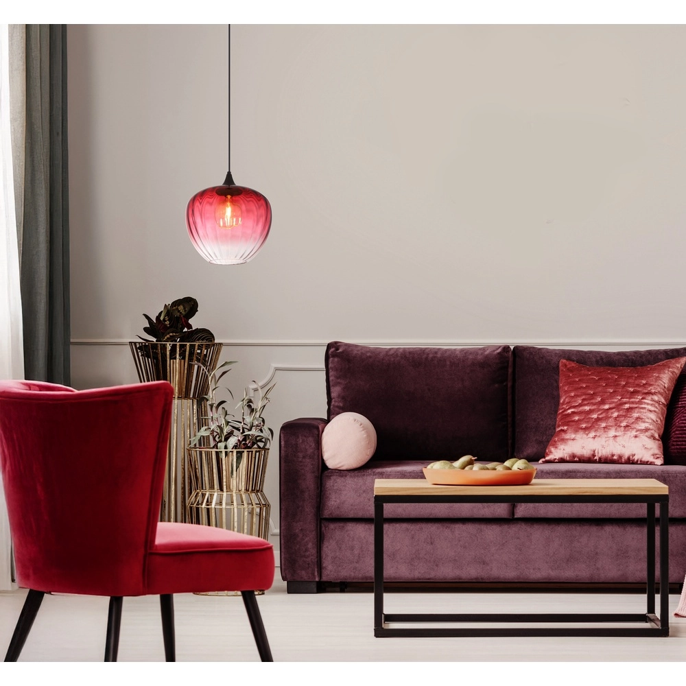 Pendant lamp Sander red glass Globo 9007371515127