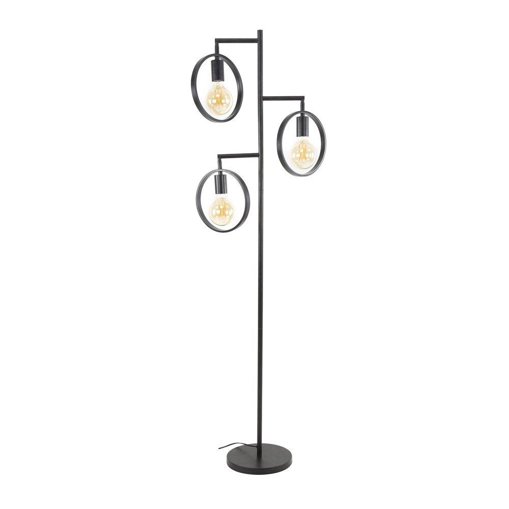 3-Ring Floor Lamp Ring black - E27 Lyora 8716803511743
