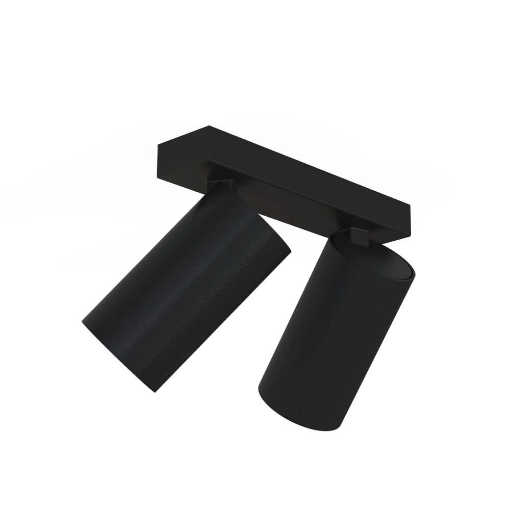 Black surface-mounted spotlight Mono 2-light tilting Lyora 5903139784191