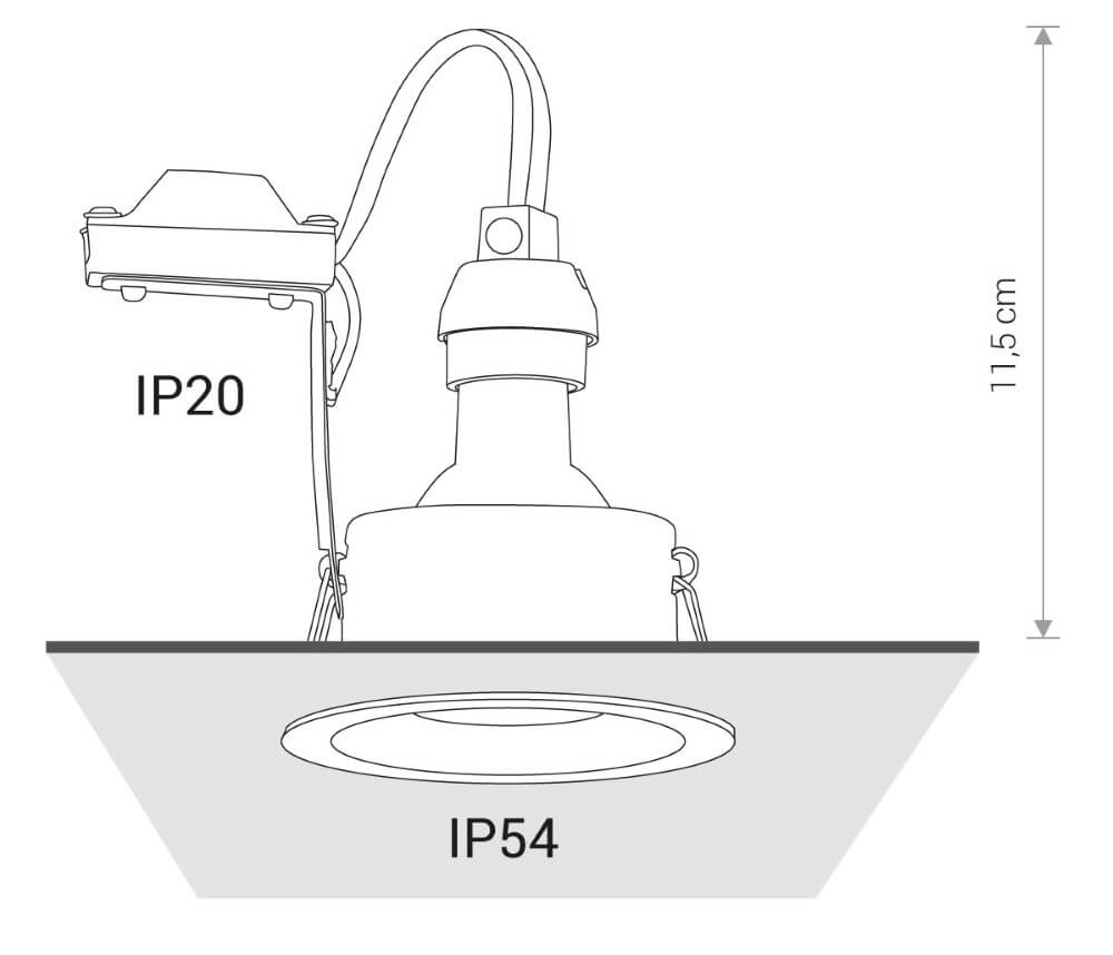 Black recessed spotlight Charlie for the bathroom Lyora 5903139836791
