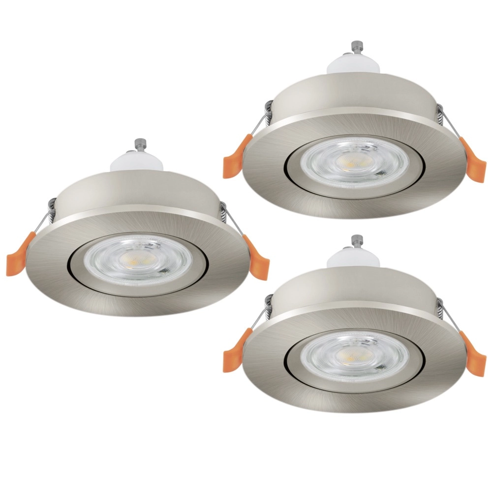 Set of 3 recessed spotlights Barranco nickel Ø 9cm - 4,5W - 4000K
