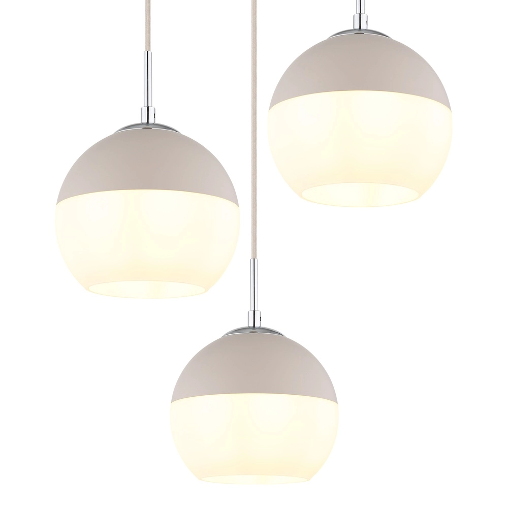 3-light pendant lamp Ragusa round sand brown Globo 9007371575787