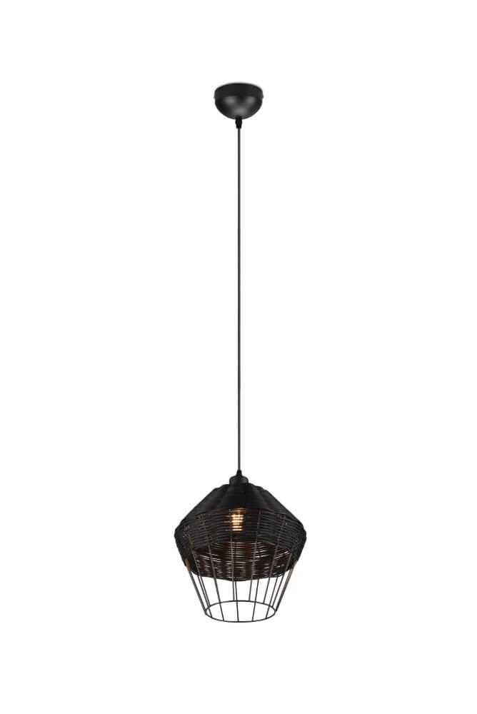 Pendant lamp Borka black rattan Trio 4017807556803