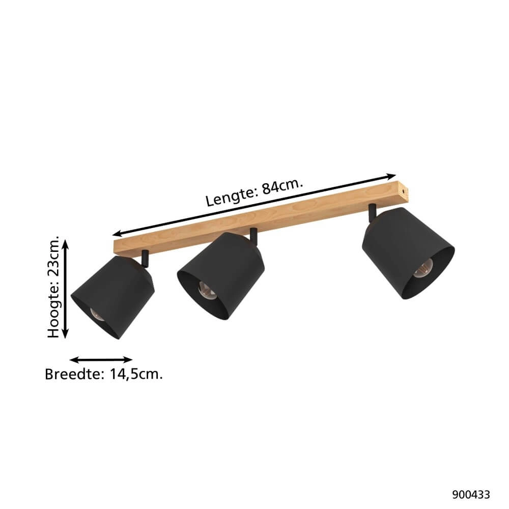 Rural ceiling lamp Cotorro 3-light Eglo 9008606243891