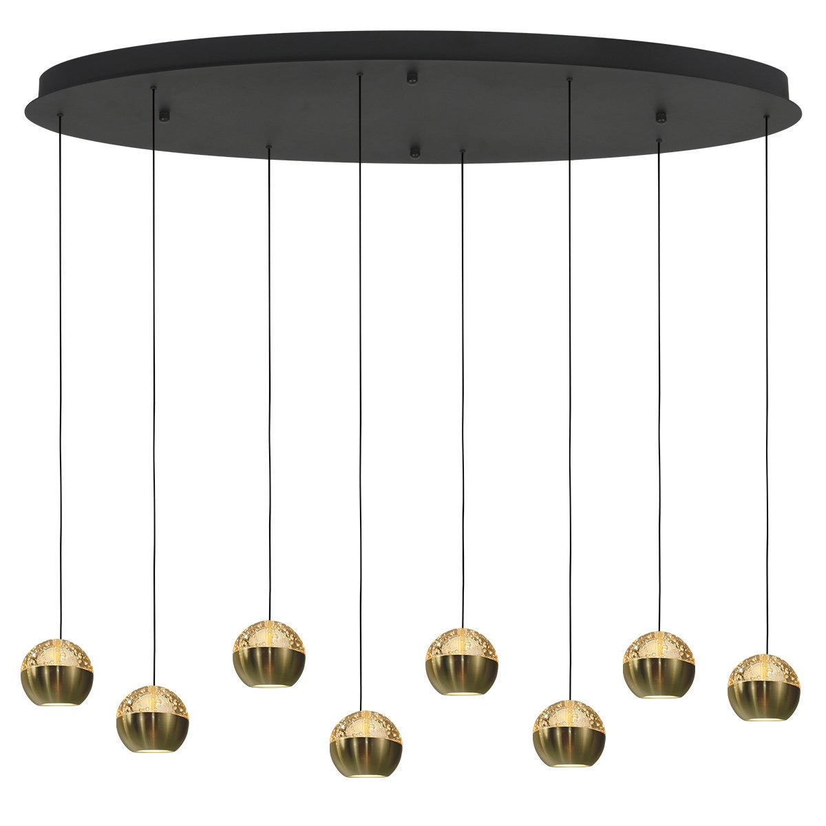 Oval pendant lamp Belluno 8-light LED - brass Steinhauer 8712746183993