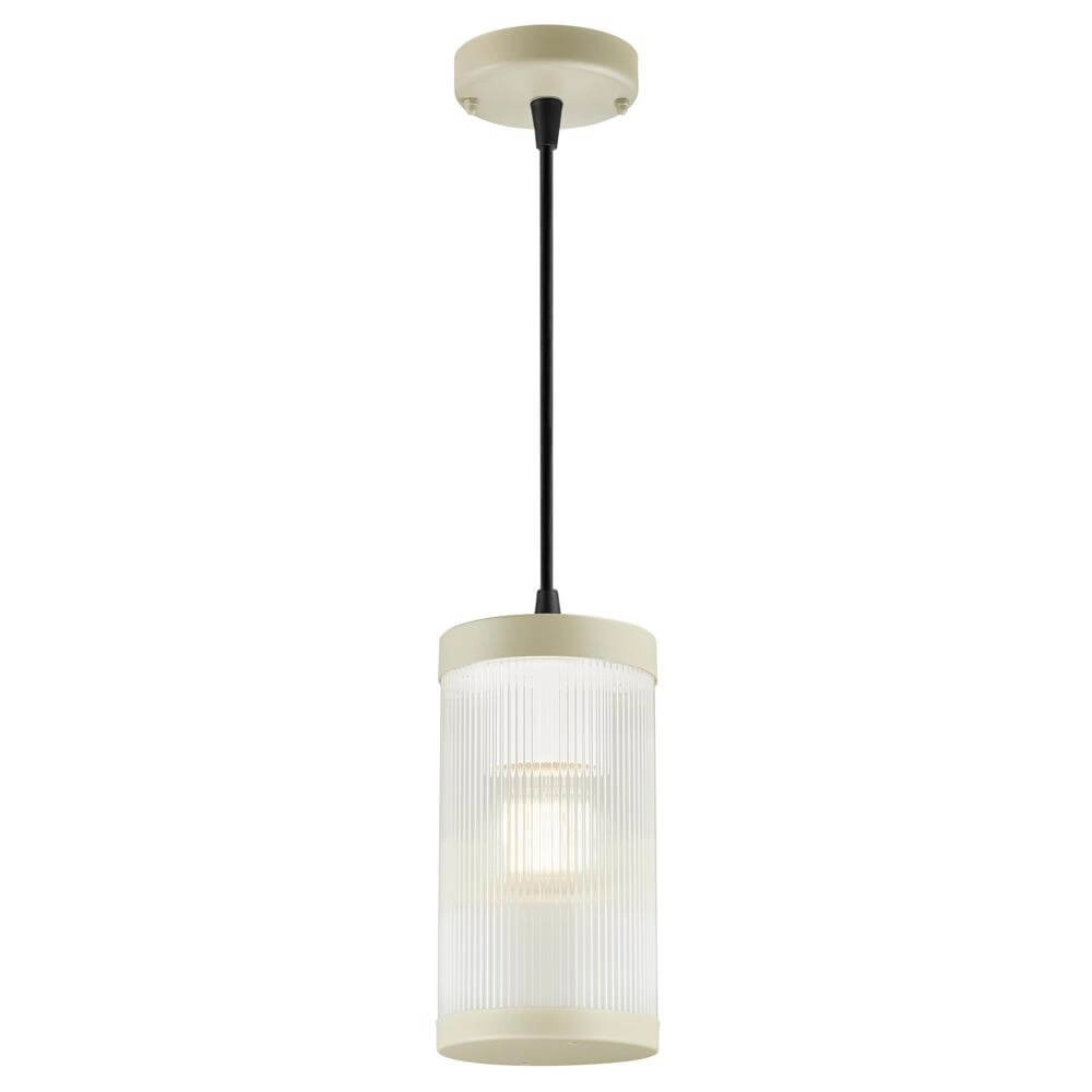 Glass pendant lamp Coupar sand brown
