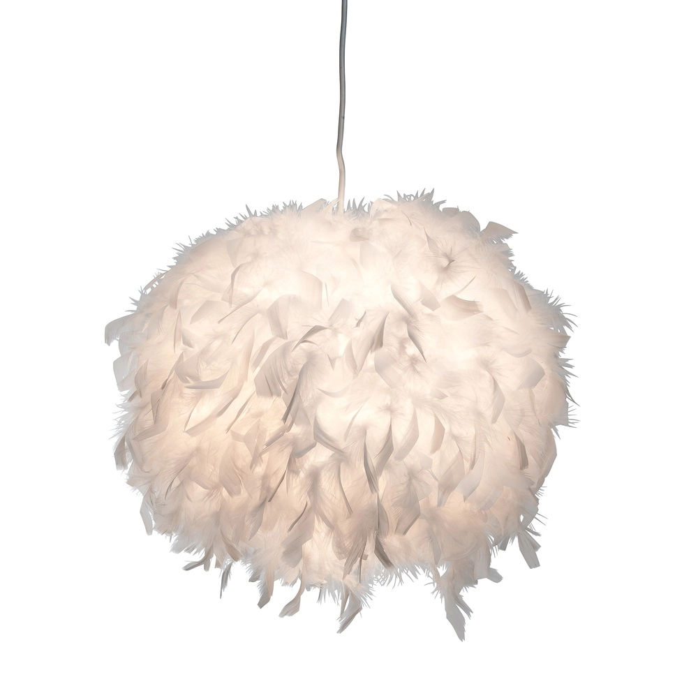 Feather pendant lamp Ducky white Ø 30cm