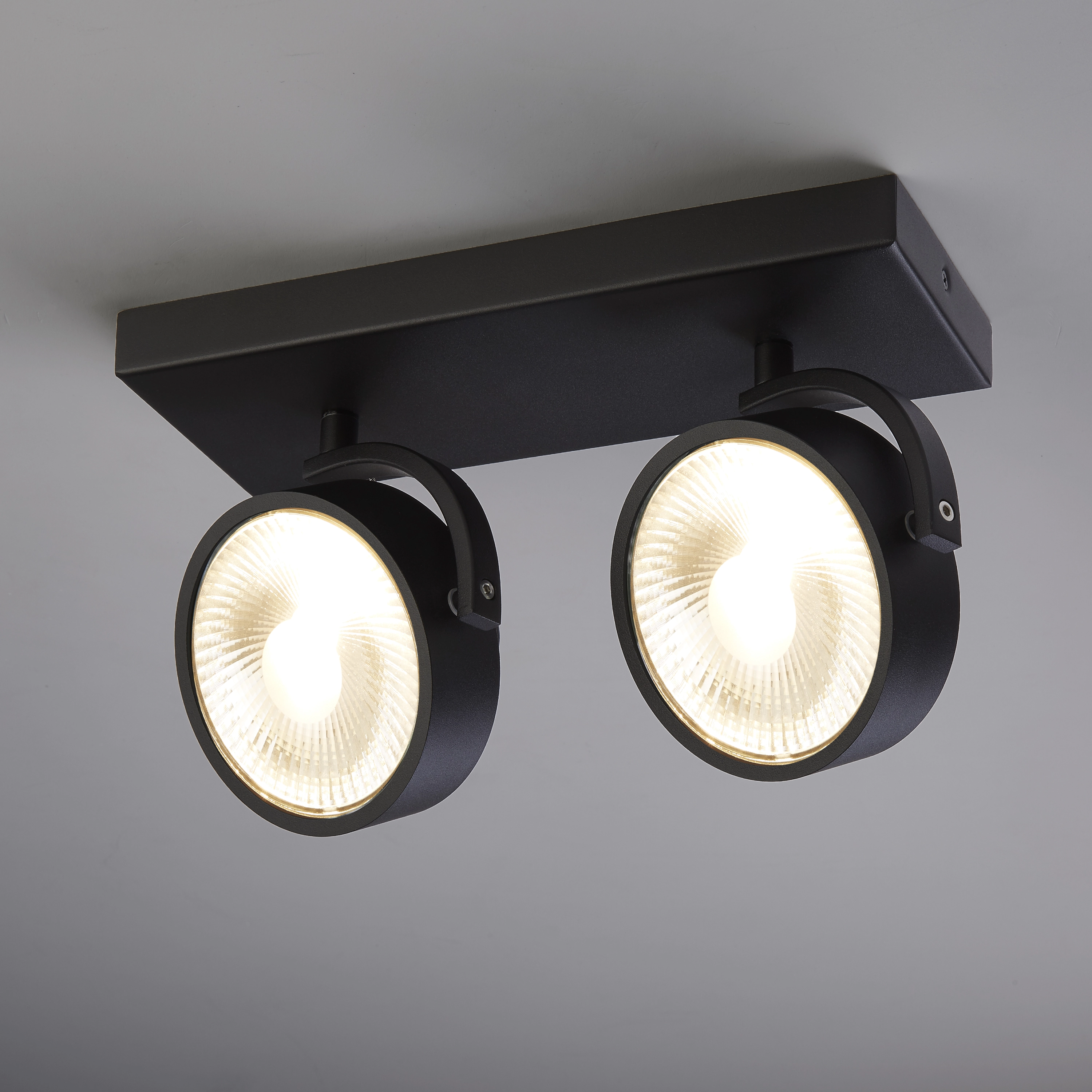 Surface-mounted spot Jupiter 2-light black