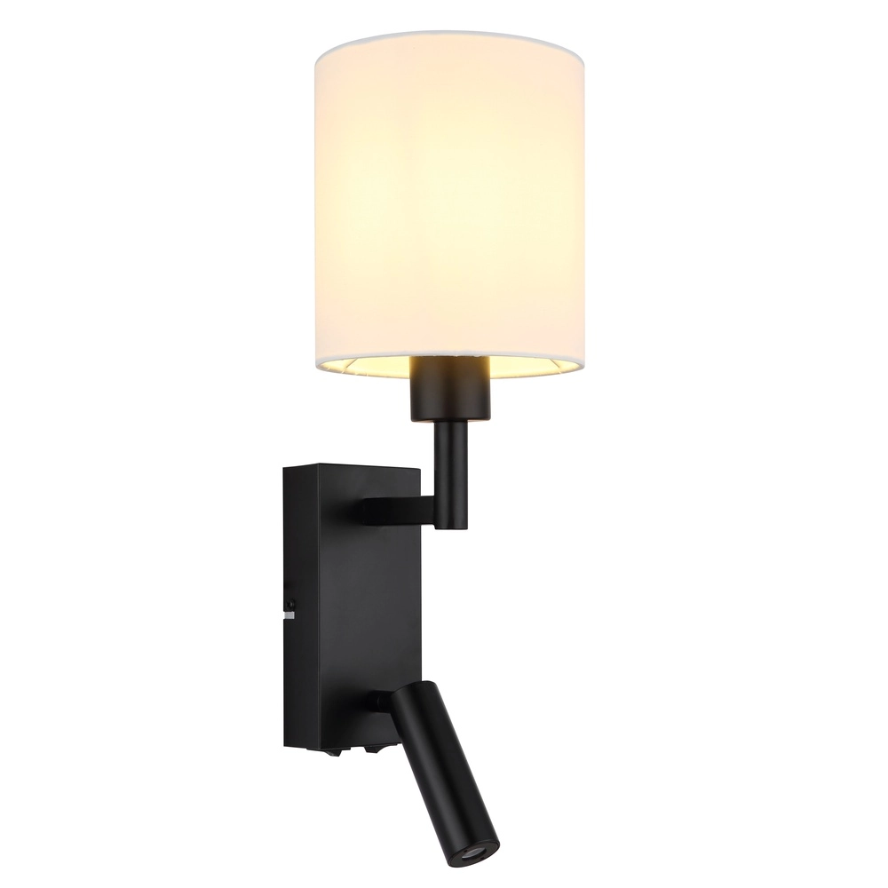 Bedside lamp Zamora black with white hood Globo 9007371569892