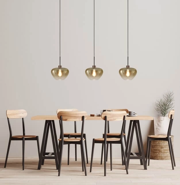 3-light pendant lamp Genua brown with gold glass Ø 29cm Masterlight 8718121356938