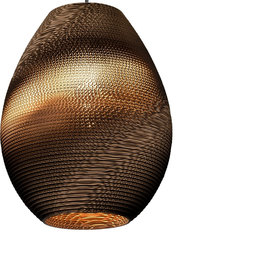 Floor lamp Carta Pineapple Think-paper shade cocoa Ø 39cm Masterlight 8718121437453