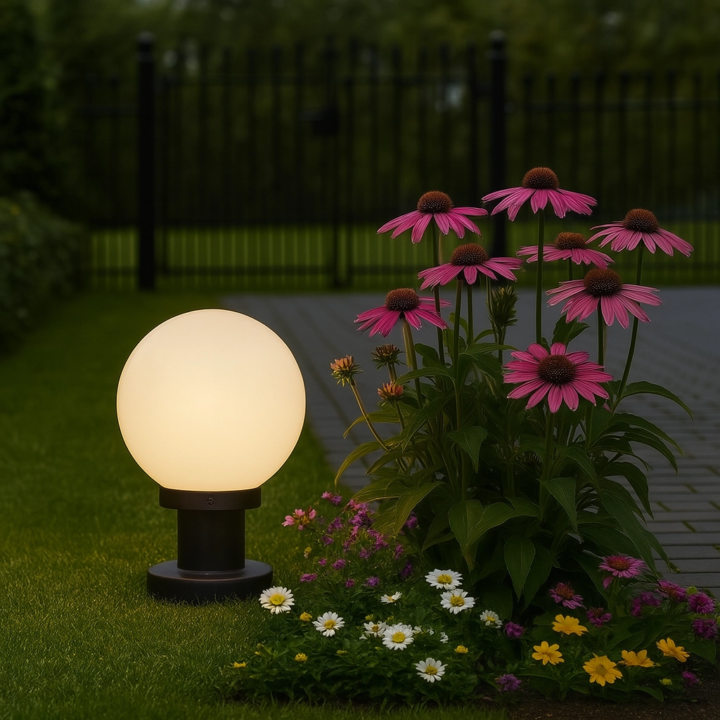 Bulb lamp Bolano 31,5cm. pedestal opal