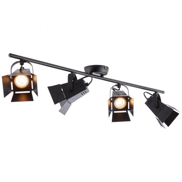 Black surface-mounted spotlight Movie Led 4-light Brilliant 4004353241710