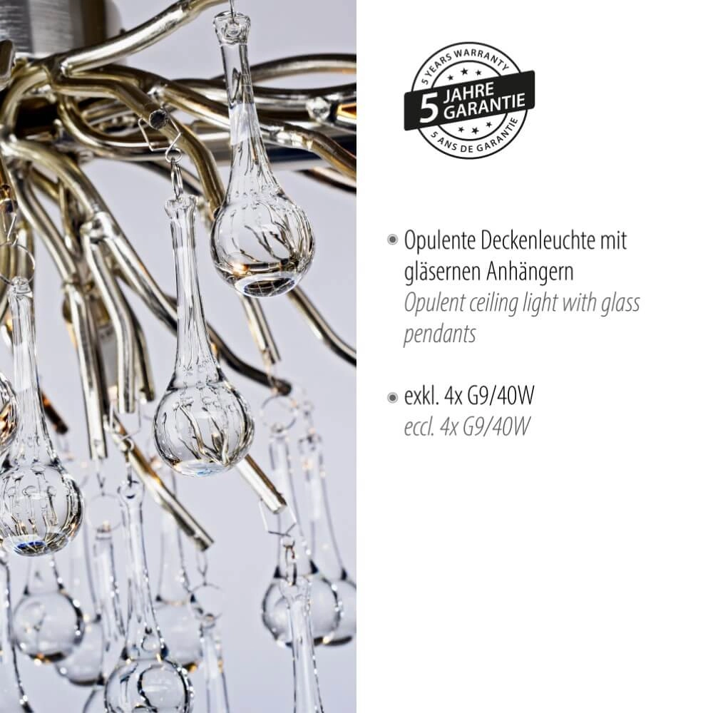 Chandelier Icicle metal 60cm Paul Neuhaus 4012248352076