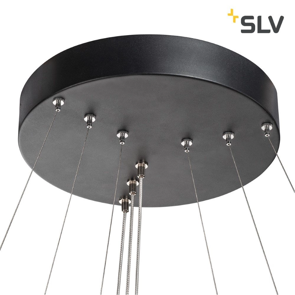 Led pendant light One Triple 3-ring Ø 80cm dimmable black SLV 4024163231077