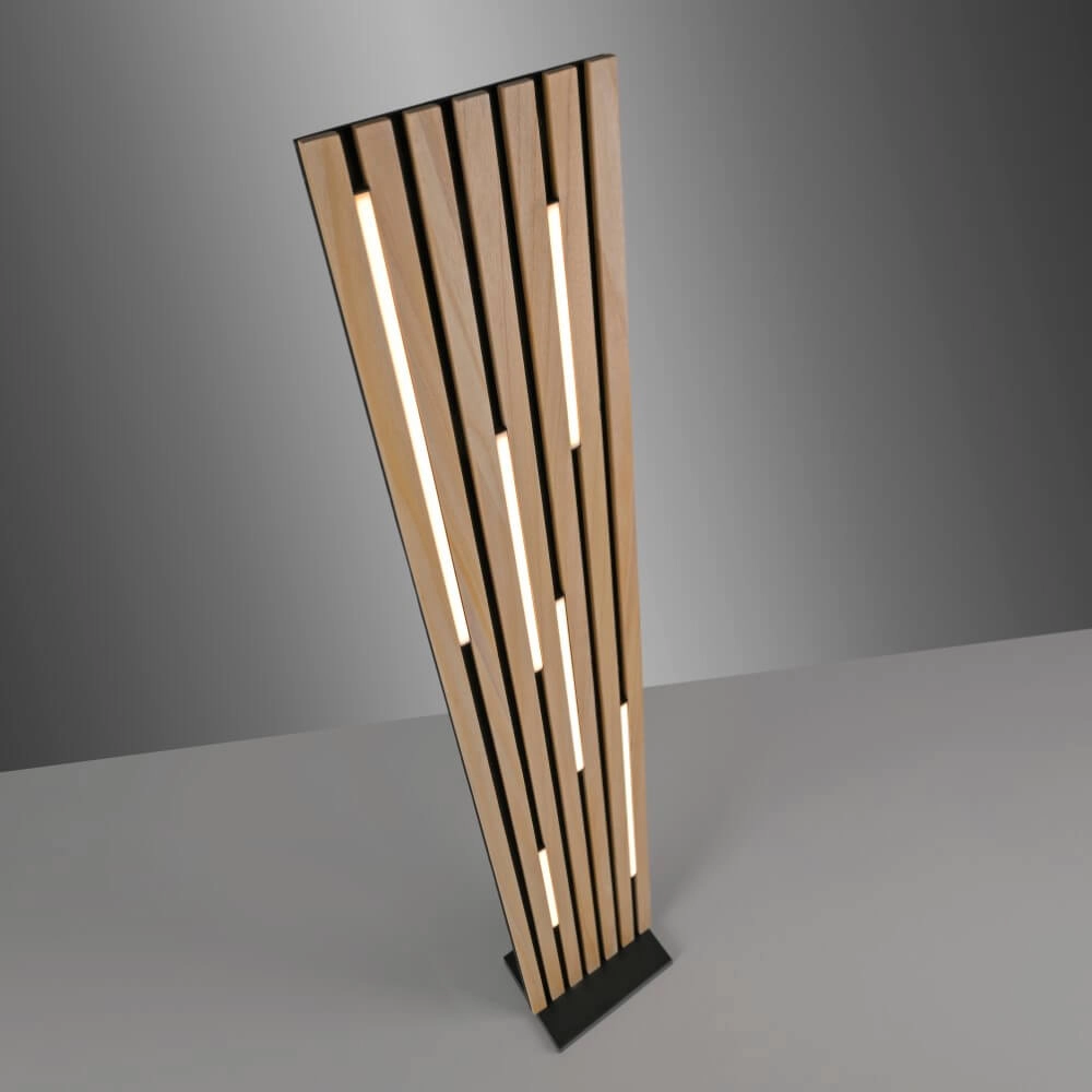 Design floor lamp Q-Akustik wood Paul Neuhaus 4012248385401