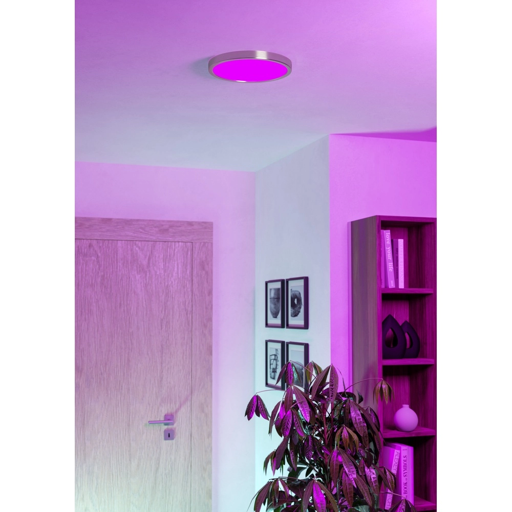 Ceiling light IP44 Fueva 6-Z round - stainless steel - Ø 27.8cm Eglo 9008606330614