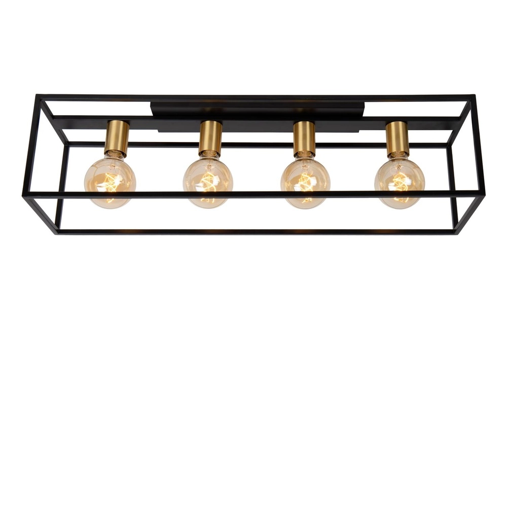 Ceiling lamp Ruben black 80cm rectangle Lucide 5411212010902