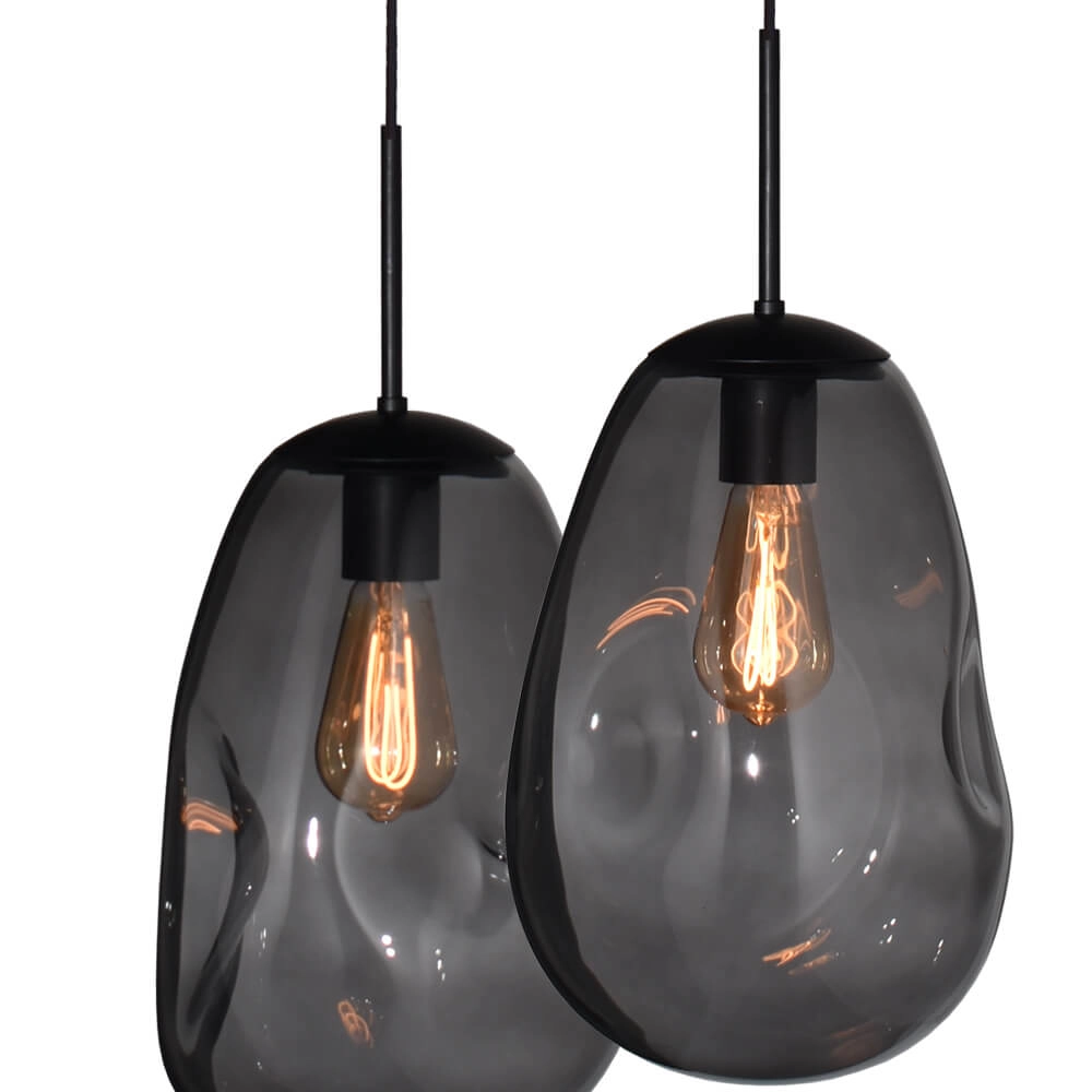 Hanging lamp Lava Oval 8x smoke glass Ø 22.5cm Masterlight 8718121290218