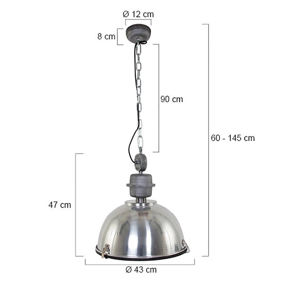 Pendant lamp Bikkel metallic gray Steinhauer 8712746105179