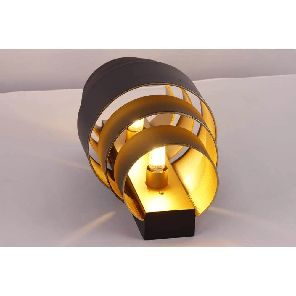 Design wall lamp Rolls Black with gold inside Artdelight 8720701101487