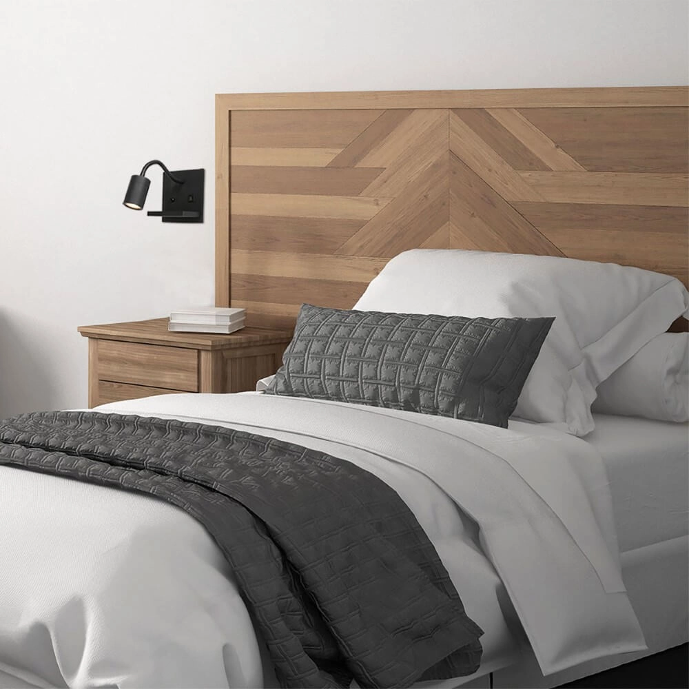 Bed lamp black Upround With charger and USB Steinhauer 8712746170467