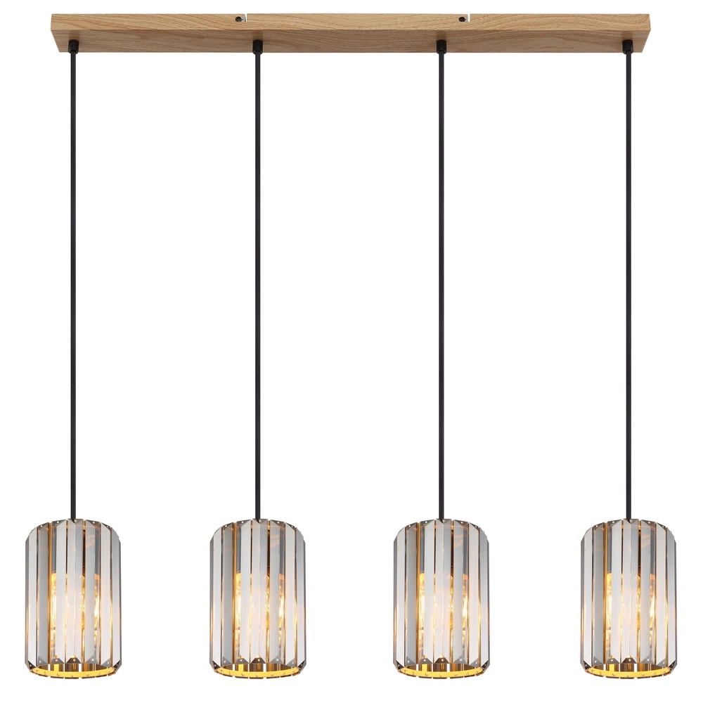 Pendant lamp Run 4-light wood Globo 9007371519965