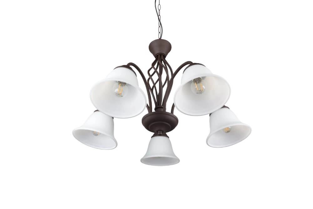 Chandelier Rustica 60cm 5-light rust brown