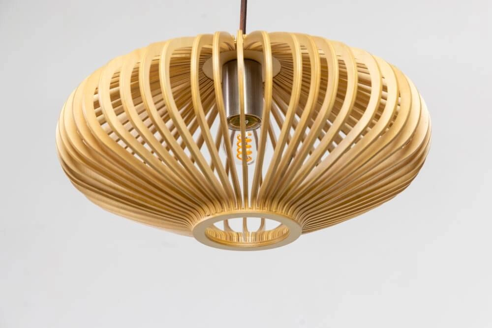 Wooden pendant lamp Tess Ø 25cm flat ETH 8720195305361