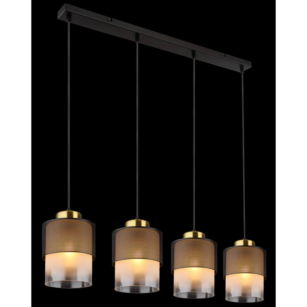 Pendant lamp Olga 4-light black with mesh Globo 9007371455485