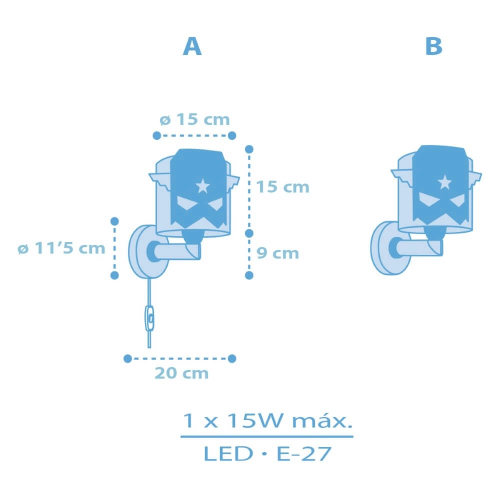 Wall night light Blue Hero Dalber 8420406618197