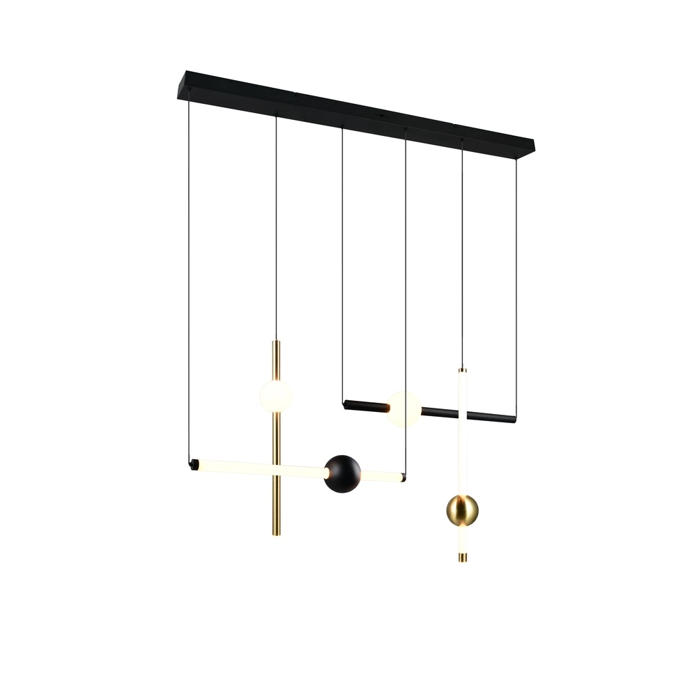 Modern pendant lamp Melita black with gold