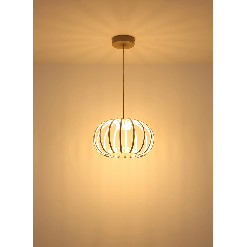 Pendant lamp Ribbon sand brown Globo 9007371578306