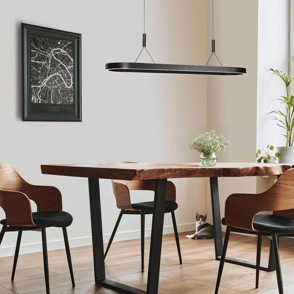 Modern pendant lamp Mykty Black oval Steinhauer 8712746178227