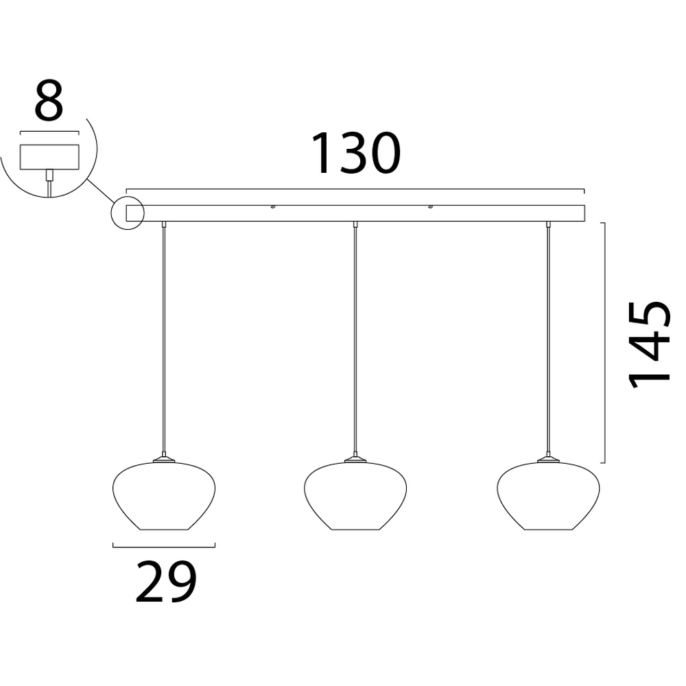 3-light pendant lamp Cartone with Ø29 Think Paper hoods Masterlight 8718121396712