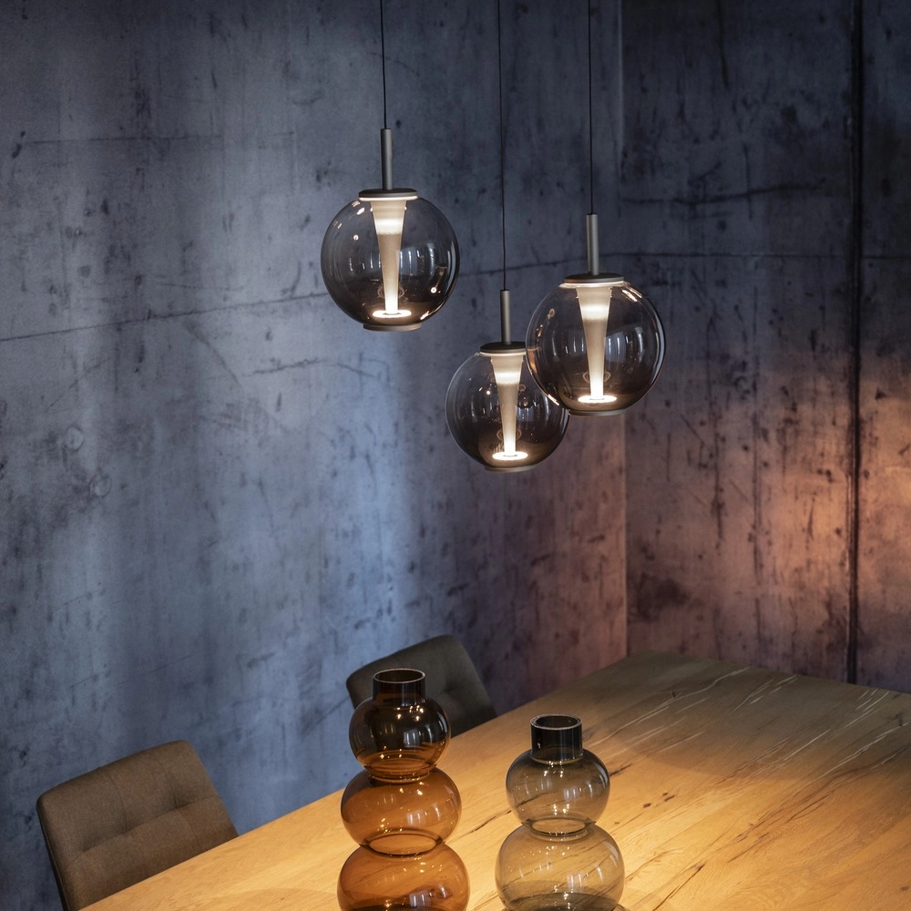 Vide pendant lamp Pure E-Infinty Mystic Grey with smoke glass Paul Neuhaus 4012248398173