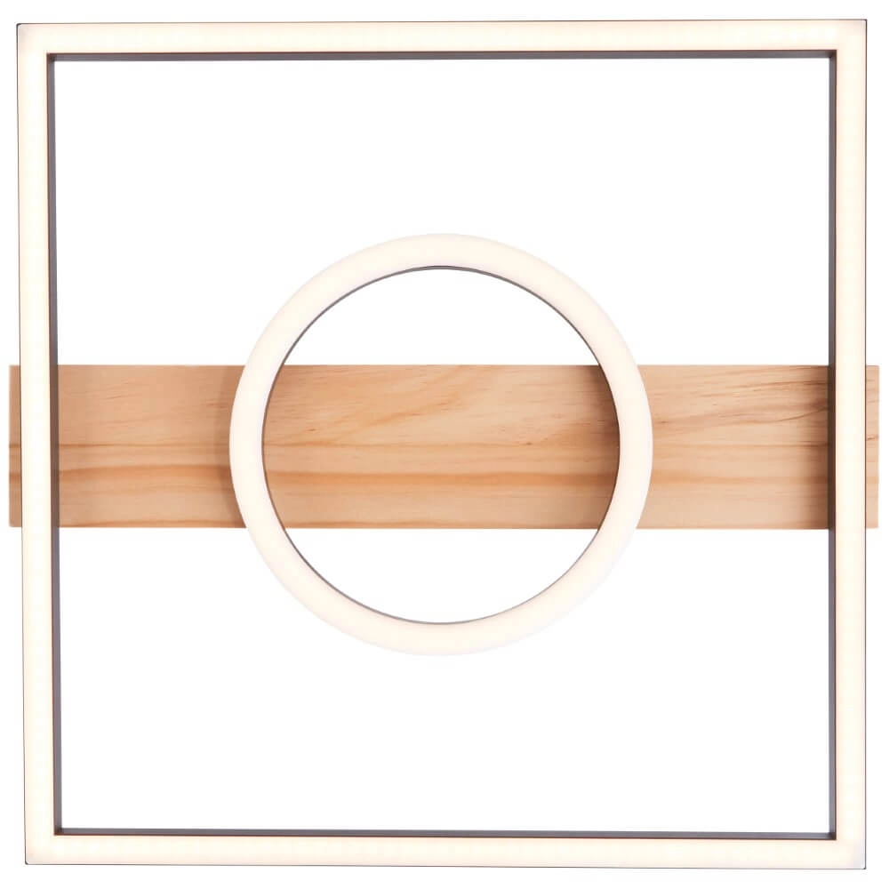 Ceiling lamp Maureen 40 x 40cm black with wood Brilliant 4004353420115